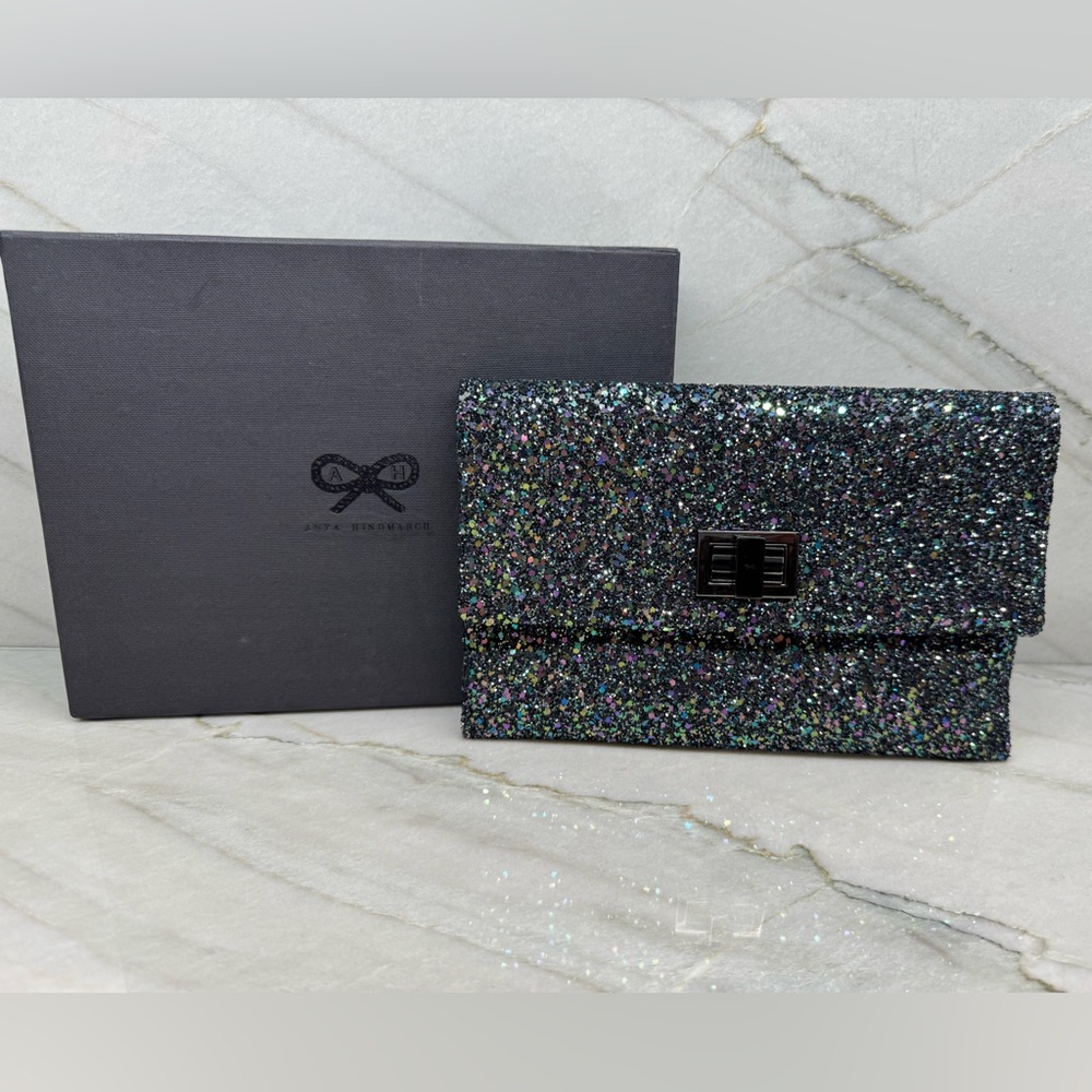 SOLD!!! Anya Hindmarch Valorie Glitter Clutch Bag
